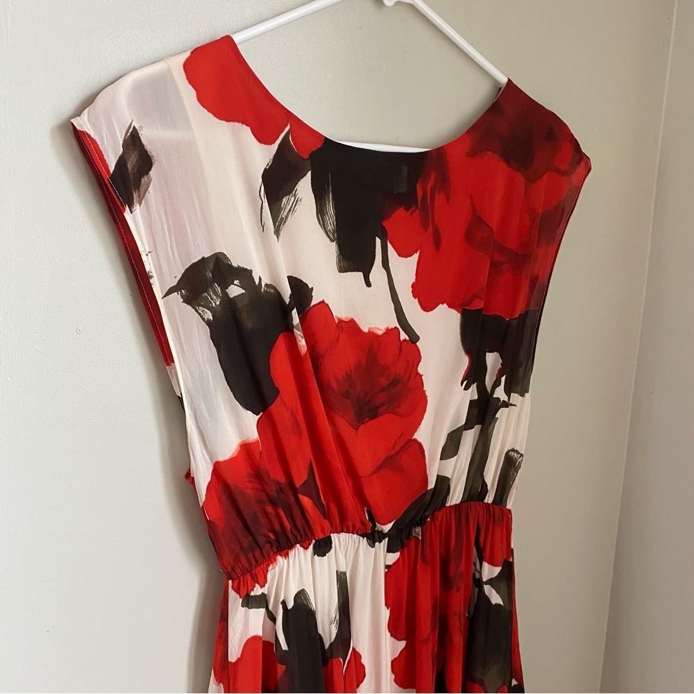 Alice + Olivia Saffron Red Floral Silk Blend Mini Dress Size Small Wedding Chic - Picture 4 of 14